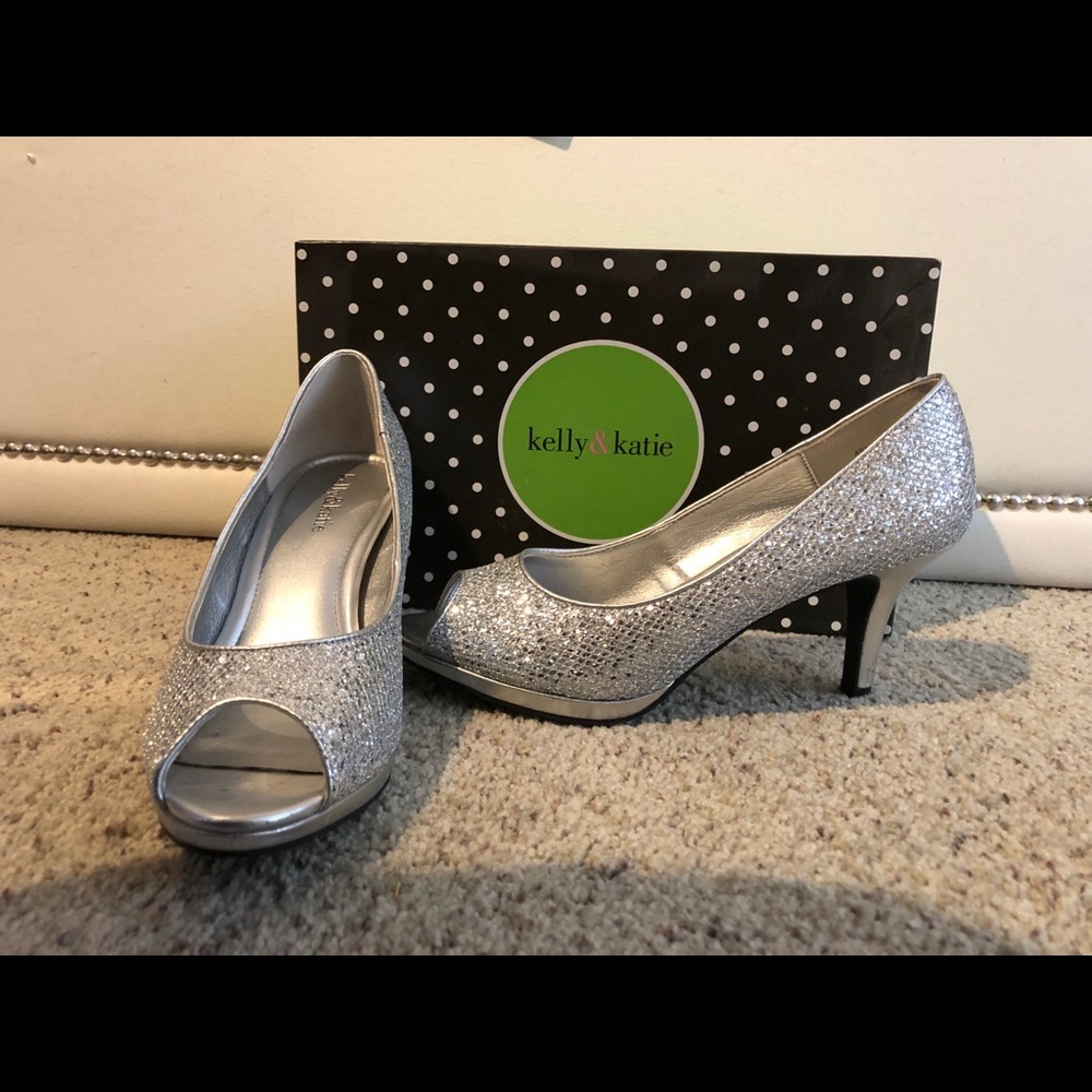 Kelly and Katie silver heels